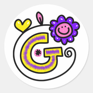 Sticker Rond LETTRE MONOGRAPHIQUE G Expression de texte de bien