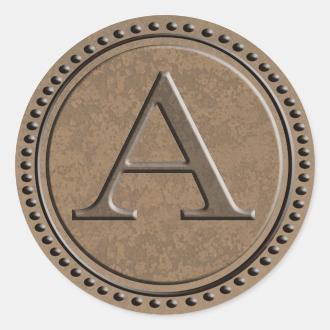 Sticker Rond LETTRE MONOGRAPHIQUE Industrielle A (Devant)