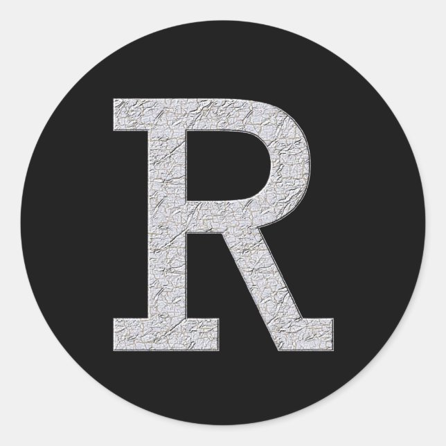 Sticker Rond Lettre monographique R (Devant)