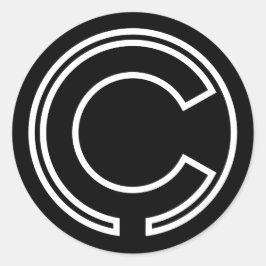 STICKER ROND LETTRE NOIRE CHAUFFÉE C