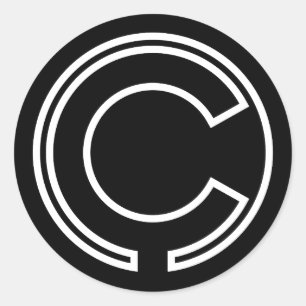 STICKER ROND LETTRE NOIRE CHAUFFÉE C