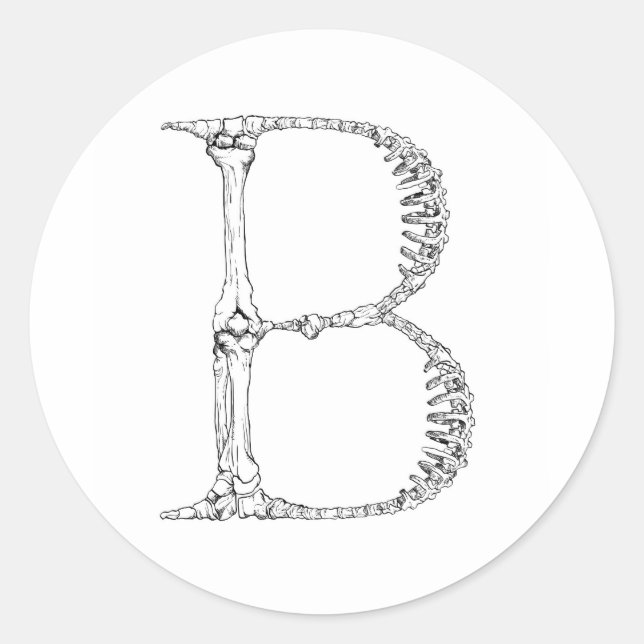 Sticker Rond LETTRE OONNE AlphabET B (Devant)