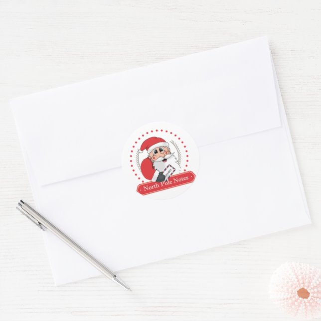 STICKER ROND LETTRE PÈRE NOËL (Enveloppe)