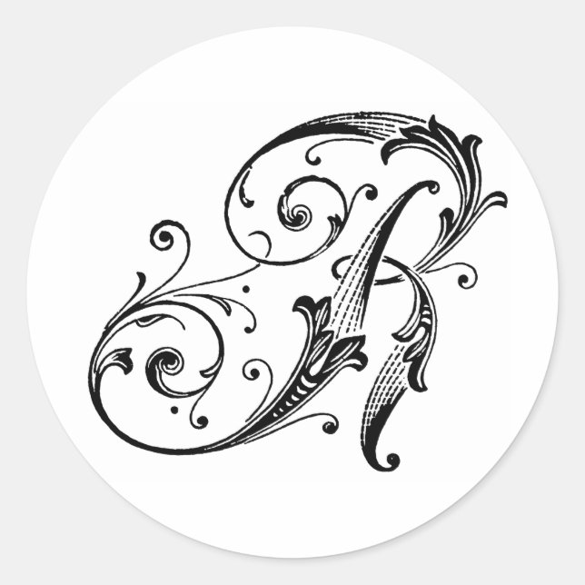 Sticker Rond Lettre R monogramme (Devant)