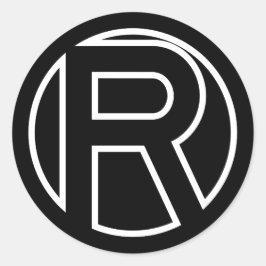 STICKER ROND LETTRE ROBE NOIRE