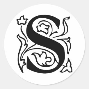 Sticker Rond Lettre S de fantaisie