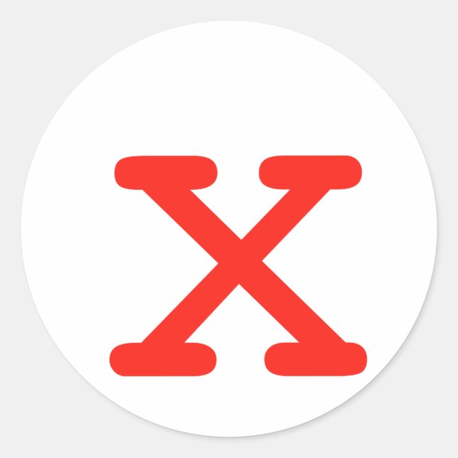 Sticker Rond Lettre X (Devant)
