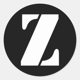 Sticker Rond Lettre Z Alphabet au crayon par Janz Black
