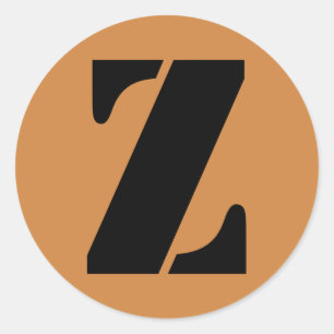 Sticker Rond Lettre Z Alphabet au crayon par Janz Peru Gold