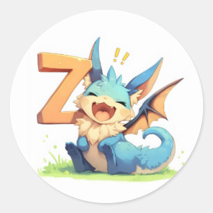 Sticker Rond Lettre Z Anime Dragon