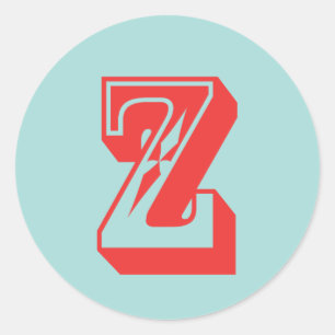 Sticker Rond LETTRE Z carnaval style monogramme première préfér