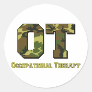 Sticker Rond lettres camo vert