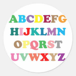 Sticker Rond Lettres colorées d'ABC