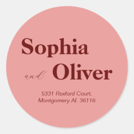 Sticker Rond Lettres rouges roses et audacieuses