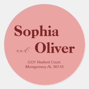 Sticker Rond Lettres rouges roses et audacieuses
