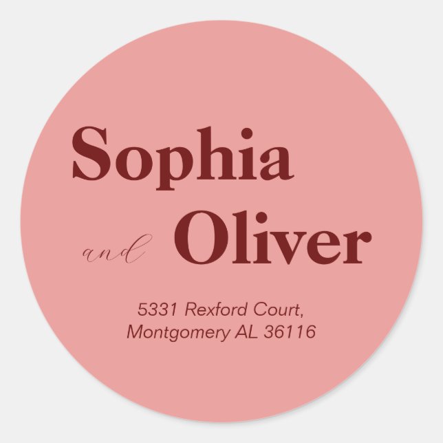 Sticker Rond Lettres rouges roses et audacieuses (Devant)