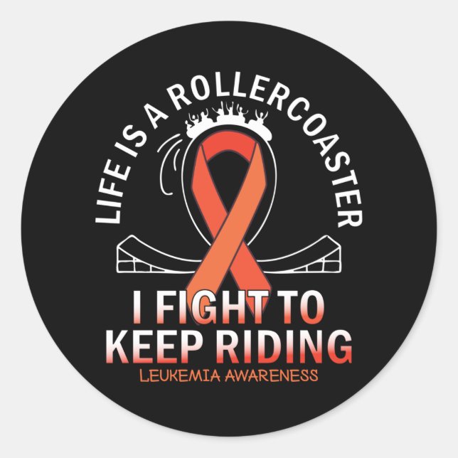 Sticker Rond Leucémie cancer conscience ruban orange (Devant)
