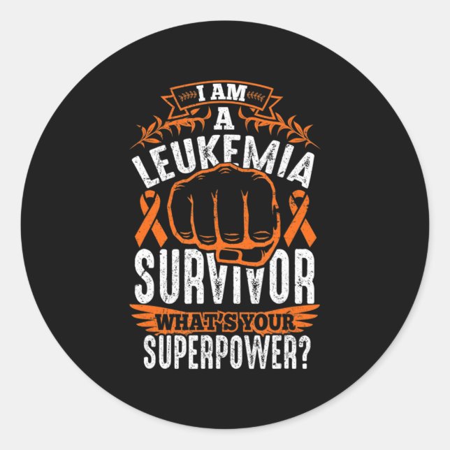 Sticker Rond Leucémie Cancer Survivante Sensibilisation Ribbon  (Devant)