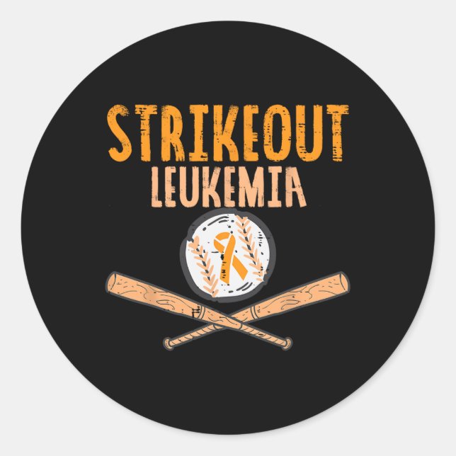 Sticker Rond Leucémie de Strikekee Cancer du Ruban Orange (Devant)