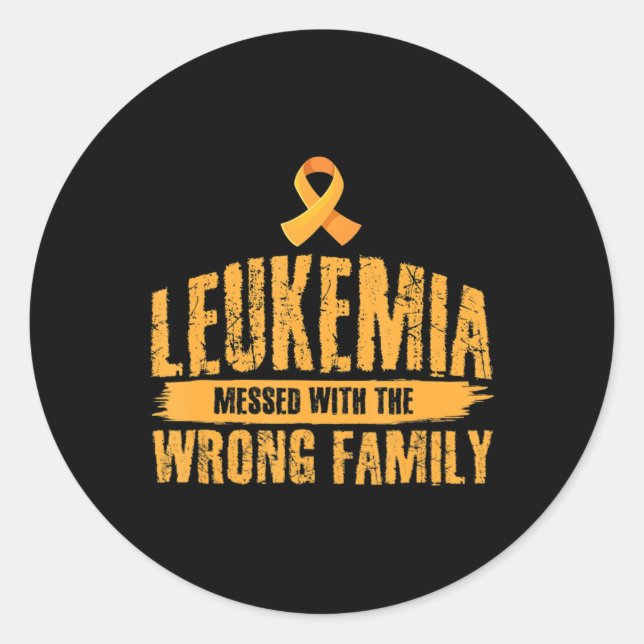 Sticker Rond Leucémie Messagée Avec Mauvais Soutien Familial Le (Devant)
