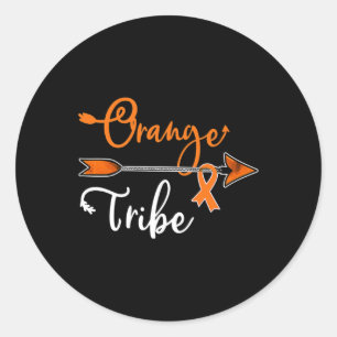 Sticker Rond Leucémie rénale Cancer Sensibilisation Orange Ribb