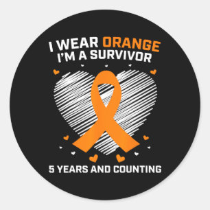 Sticker Rond Leucémie Survivante Cadeaux 5 ans Cancer Gratuit L