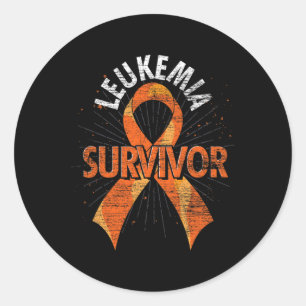 Sticker Rond Leucémie Survivante Orange Ruban Cancer Leucémie A