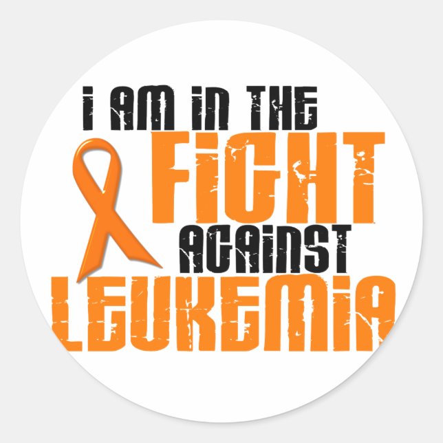 Sticker Rond LEUKEMIA Dans La Lutte 1 (Devant)