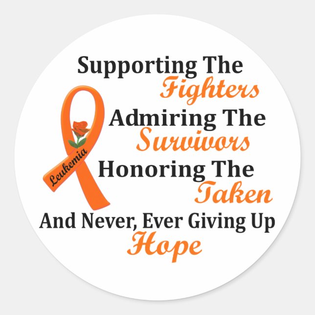Sticker Rond LEUKEMIA Soutien Admirer Honorer 2 (Devant)