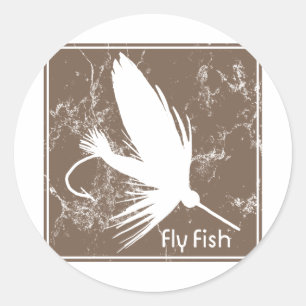 Sticker Rond leurre de pêche à la mouche