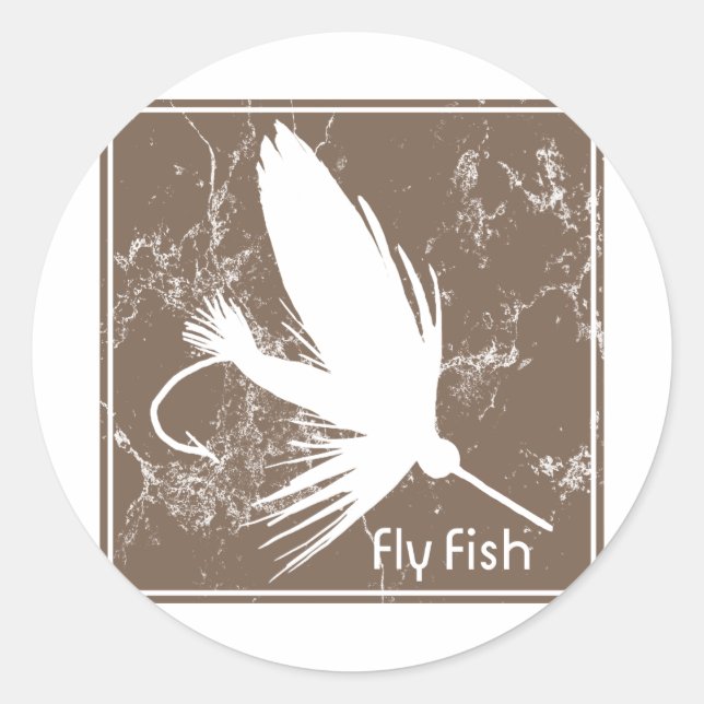 Sticker Rond leurre de pêche à la mouche (Devant)