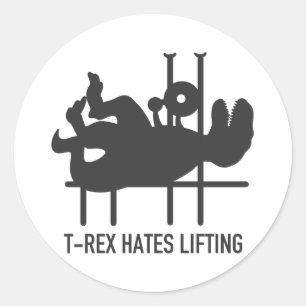 Sticker Rond Levage de haines T-rex - Choisir la couleur arrièr