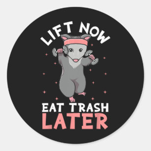 Sticker Rond Levage Opossum Drôle Entraînement Cadeau Bodybuild