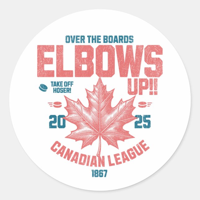 Sticker Rond Lève les coudes ! Championnat du Canada de hockey (Devant)