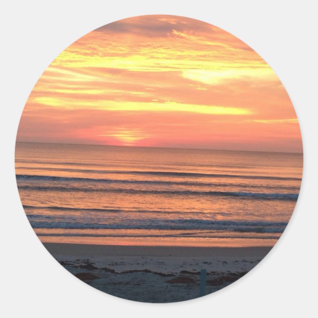 Sticker Rond Lever de soleil à Daytona Beach, FL (Devant)