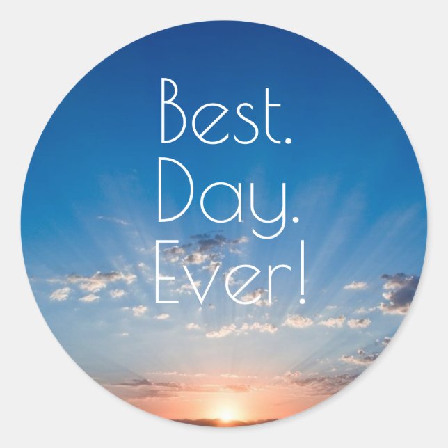 Sticker Rond Lever Du Soleil Un Nouvel Jour (Devant)