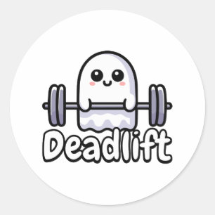 Sticker Rond Lever ! Pun Fantôme Mignonne Et Déjà Levant