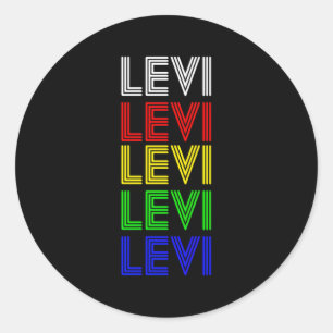 Sticker Rond Levi Style Personnalisé De Prénom Par Mel