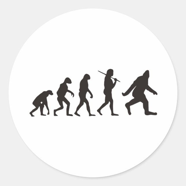 Sticker Rond L'Évolution De Bigfoot (Devant)