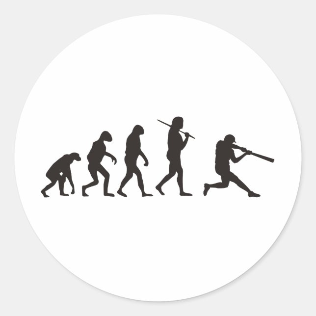 Sticker Rond L'Évolution Du Batteur De Baseball (Devant)