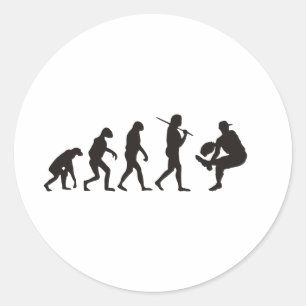 Sticker Rond L'Évolution Du Pitcher De Baseball