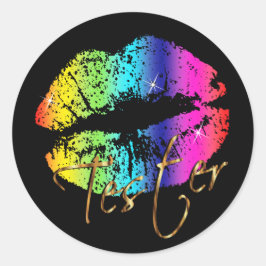 Sticker Rond Lèvres arc-en-ciel - Tester