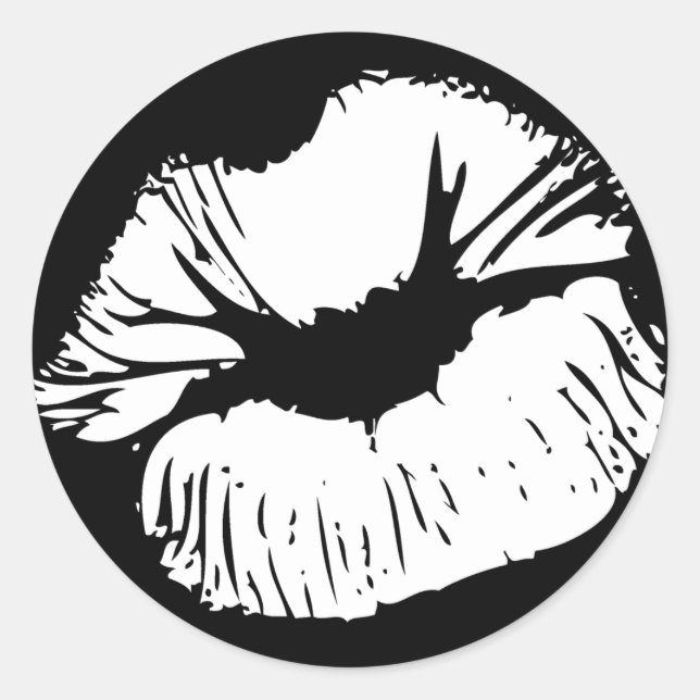 Sticker Rond Lèvres blanches (Devant)