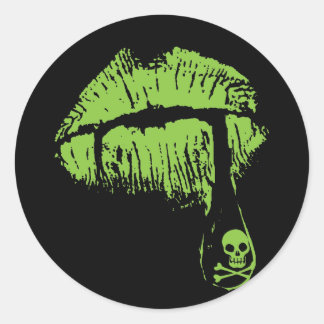 Sticker Rond Lèvres de poison
