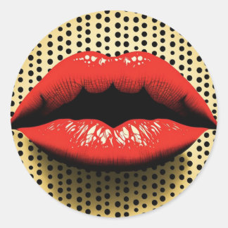 Sticker Rond Lèvres Fornasetti Style