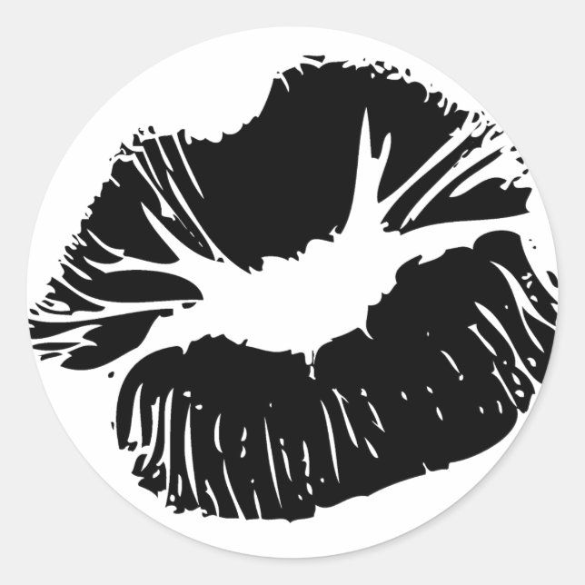 Sticker Rond Lèvres noires (Devant)