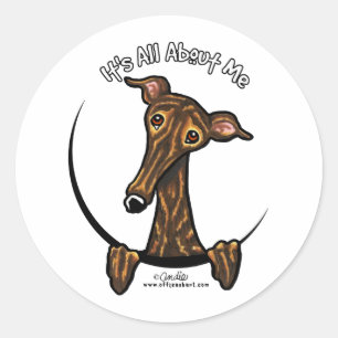 Sticker Rond Lévrier Brindle foncé IAAM