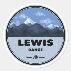 Sticker Rond Lewis Mountain Range Camping