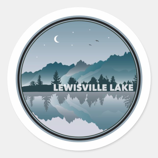 Sticker Rond Lewisville Lake Texas Réflexion (Devant)