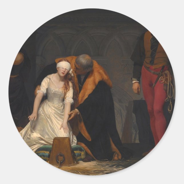 Sticker Rond L'exécution de Lady Jane Grey (Devant)